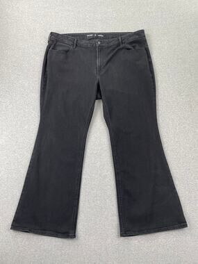 Old Navy Jeans Womens 20 Short Black Wow Flare High Rise Cotton Stretch Denim